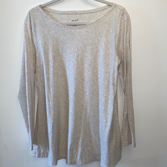 J. Jill Tops - Pure Jill 100% Pima Cotton tunic top in light tan